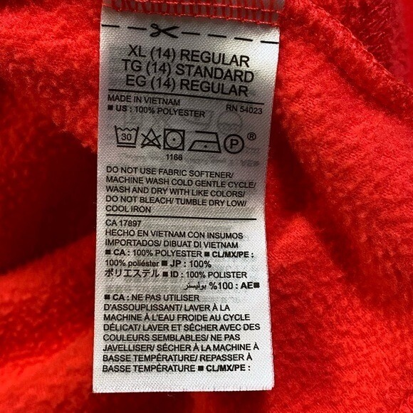 Old Navy Active Coral Quarter Zip Pullover Girls Size 14/16 Polyester Fleece XL - Picture 6 of 7